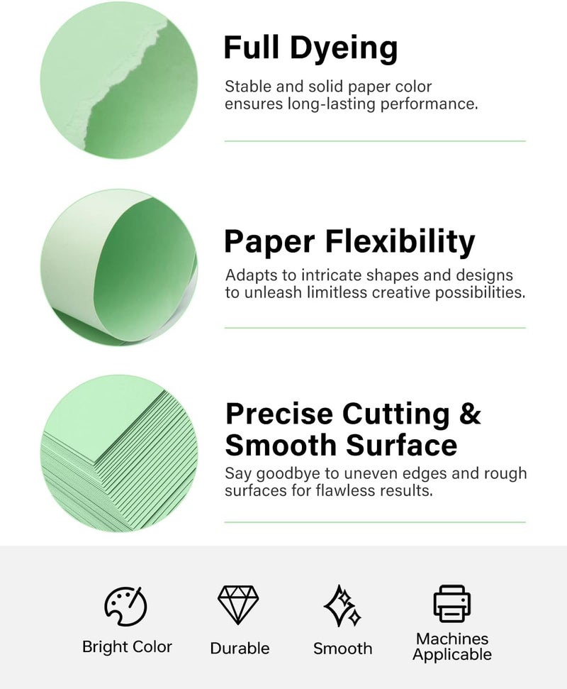 ALEWAPO Green Cardstock 8.5 x 11 Thick Paper, 40 Sheets, ThickPaper 75 LB/200 GSM, Cardstock Printer Paper 8.5 x 11, Green Card Stock for Invitations, Menus, Wedding, DIY Cards - Image 4